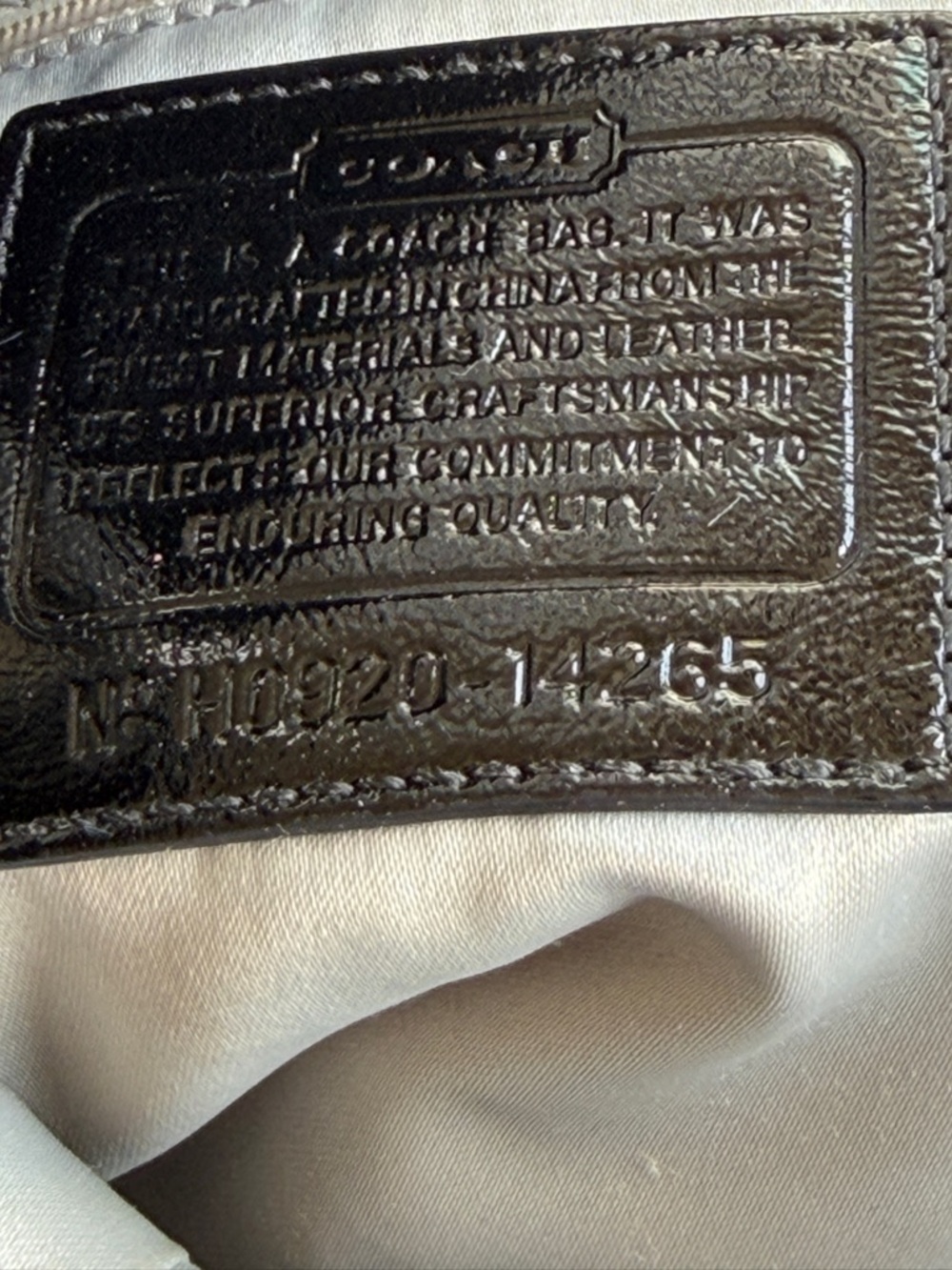 Coach Black Patent Leather Tote with Signature Medallion - Picture 9 of 14